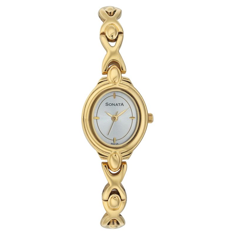 Sonata Quartz Analog Champagne Dial Strap Watch for Women