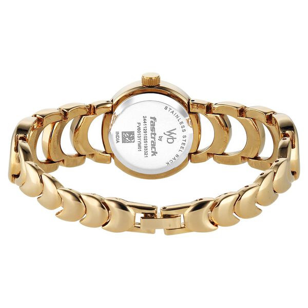 Vyb Bliss By Fastrack Quartz Analog Green Dial Golden Metal Strap Watch For Girls - image number 5