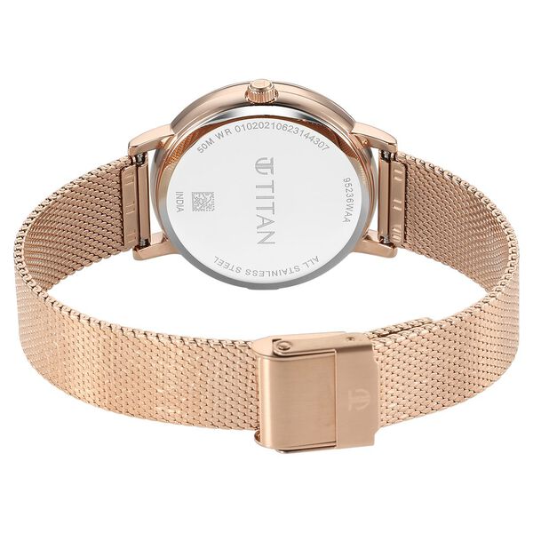 Titan Purple Style Up Quartz Analog Pink Dial Stainless Steel Strap Watch for Women - image number 4