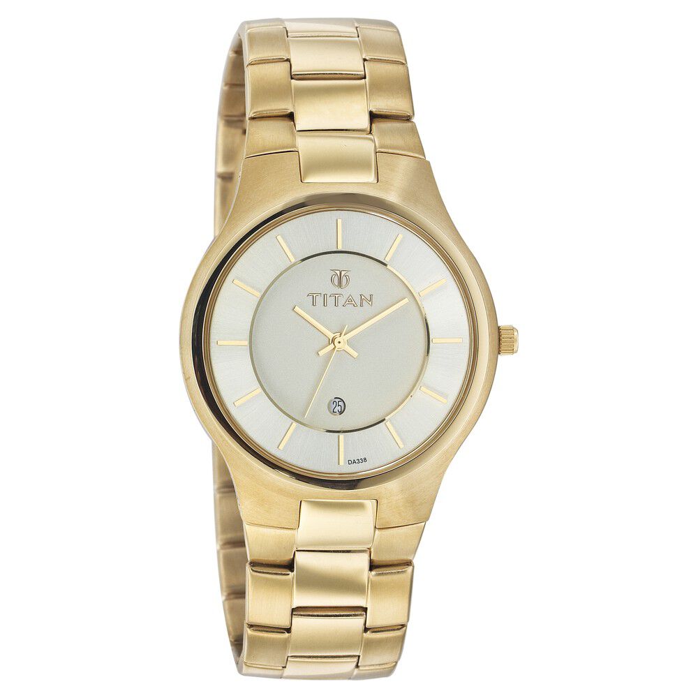 Titan Quartz Analog with Date Champagne Dial Watch for Men