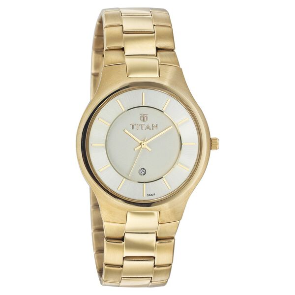 Titan Quartz Analog with Date Champagne Dial Watch for Men - image number 0