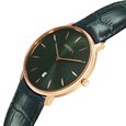 Titan Nebula Lustre 18 Karat Gold Quartz Analog with Date Green Dial Green Leather Strap Watch For Men - image number 1