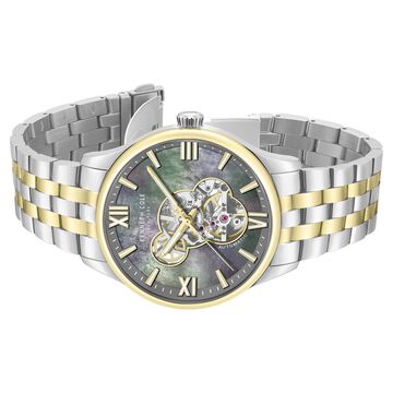 Kenneth Cole Automatic Automatic Mother Of Pearl Dial Two Toned Stainless Steel Strap Watch For Men