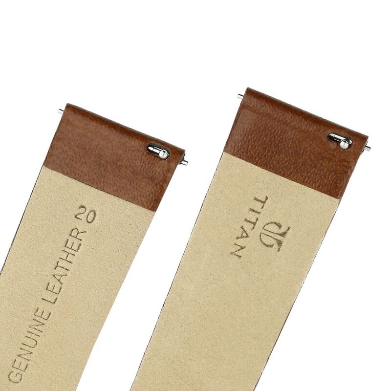 20 mm Tan Genuine Leather Strap for Men - image number 4