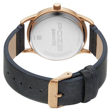 Poze by Sonata Quartz Analog Silver Dial PU Leather Strap Watch for Men