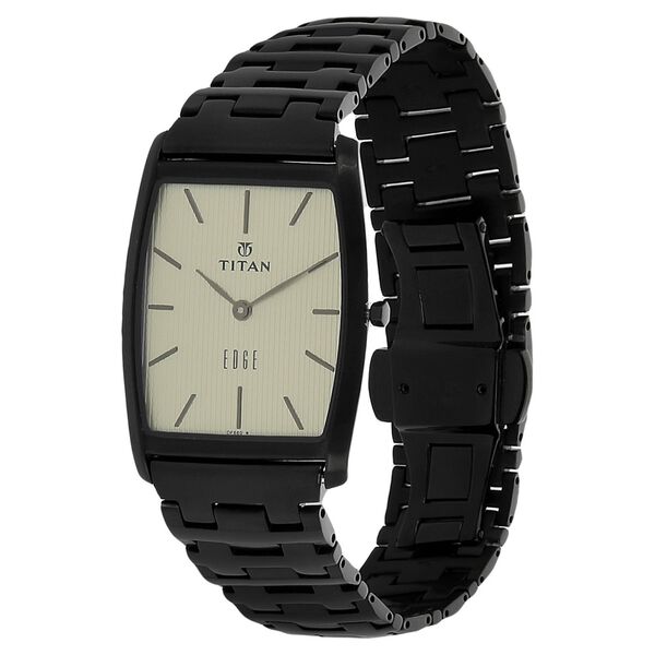 Titan Quartz Analog Champagne Dial Stainless Steel Strap Watch for Men - image number 1