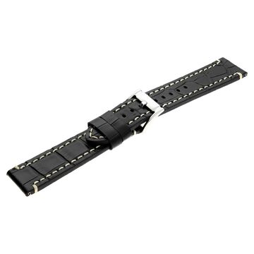 22 mm Black Genuine Leather Straps for Men