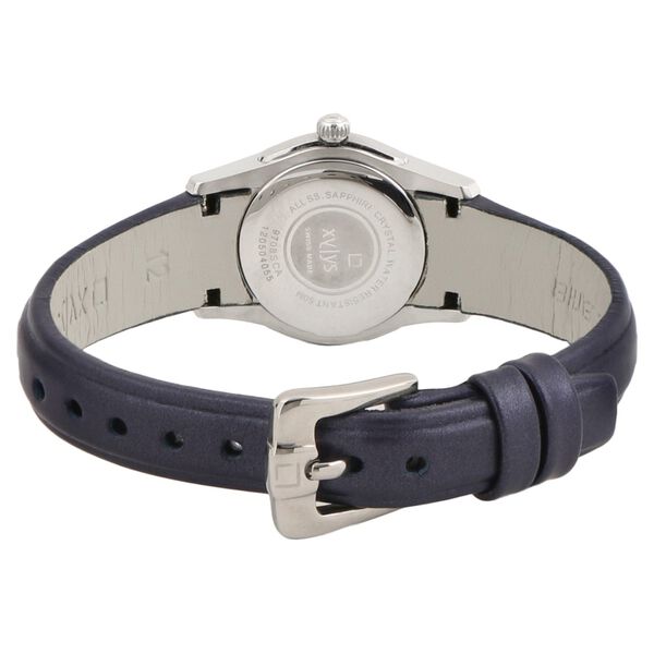 Xylys Swiss Analog Black Leather Strap and White Dial Watch For Women - image number 2