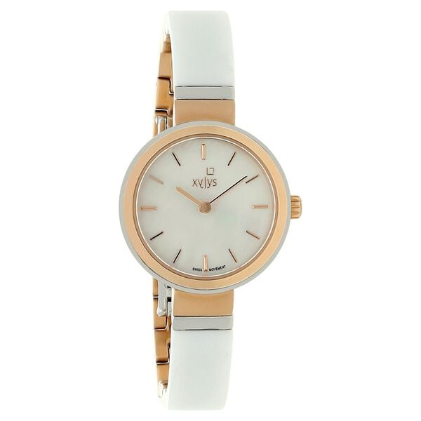 Xylys Quartz Analog Mother of Pearl Dial Two Toned Stainless Steel & Ceramic Strap Watch For Women - image number 1