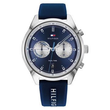 Tommy Hilfiger Quartz Multifunction Blue Dial Silicone Strap Watch for Men