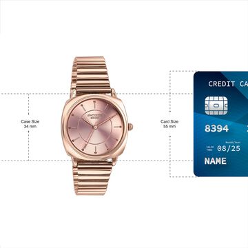 Sonata Poze Quartz Analog Rose Gold Dial Rose Gold Colour Stainless Steel Strap Watch For Women