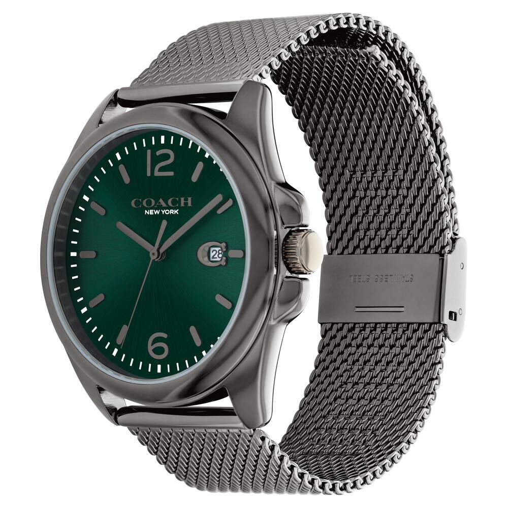 Coach Quartz Analog Green Dial Stainless Steel Strap Watch for Men