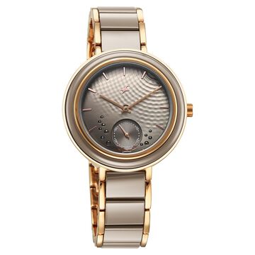Fastrack Cerame - Oceanyx Quartz Analog Grey Dial Two Toned Strap Watch For Girls