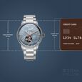 Titan Stellar Ice Meteorite Automatic Analog with Open-Heart and Authentic Meteorite Dial Silver Stainless Steel Strap Watch for Men - image number 3