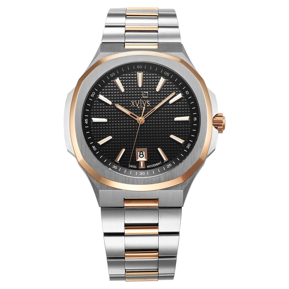 Buy Online Xylys Integra Swiss Analog Stainless Steel Black Dial Watch for Men 40058km01e Titan