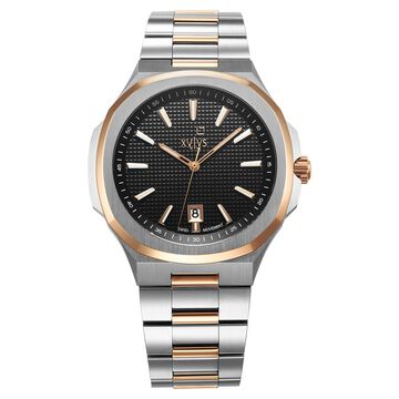 Xylys Integra Swiss Analog Stainless Steel Black Dial Watch for Men
