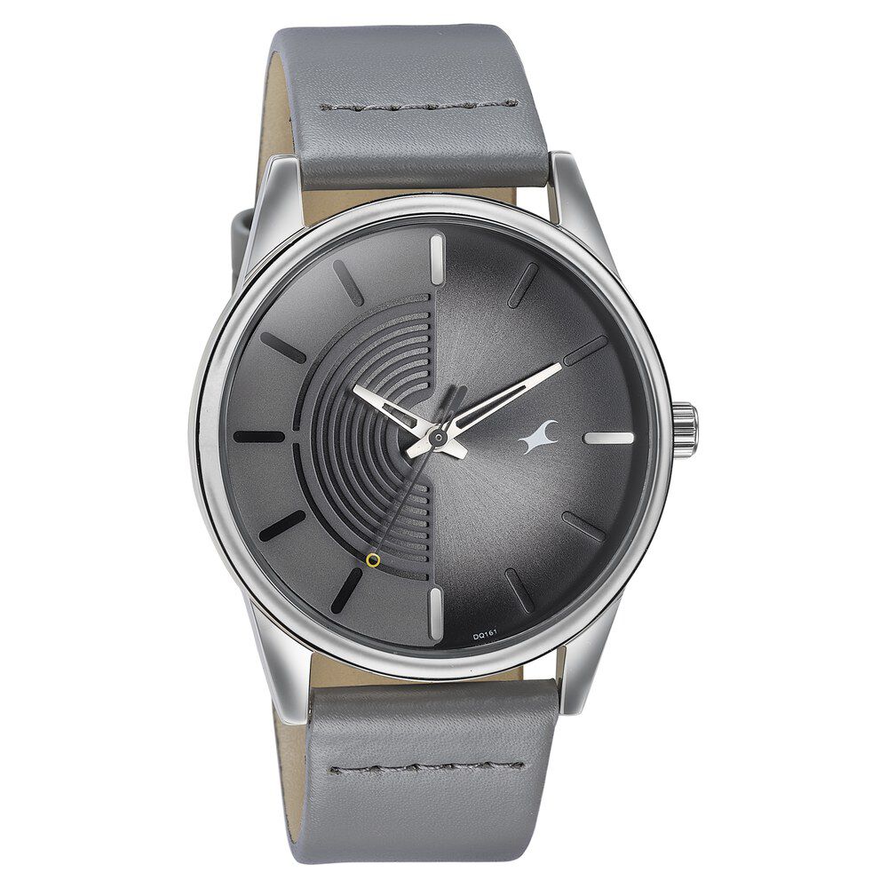 Buy Online Fastrack Stunners Quartz Analog Grey Dial Leather Strap Watch for Guys 3305sl02 Titan