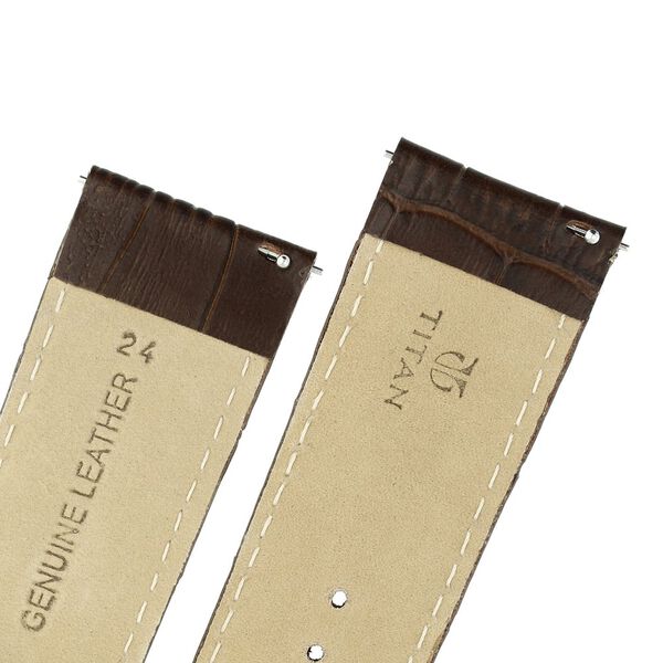 24 mm Brown Genuine Leather Strap for Men - image number 4