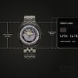Titan Stellar Cupola Automatic Analog with Sun Moon Phase and Silver Dial Dark Gun Stainless Steel Strap Watch for Men - image number 3