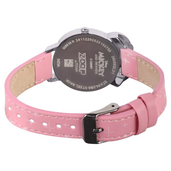 Zoop Disney Minnie Mouse Analog Watch with Silver Dial & Pink Strap for Girls Kids, from House of Titan - image number 5