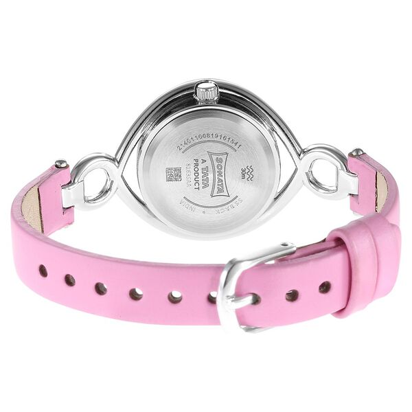 Sonata Alloys Rose Gold Dial Women Watch With Leather Strap - image number 3