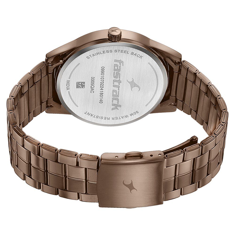 Buy Online Fastrack Stunners Quartz Analog Brown Dial Stainless Steel Strap Watch for Guys 3305qm01 Titan