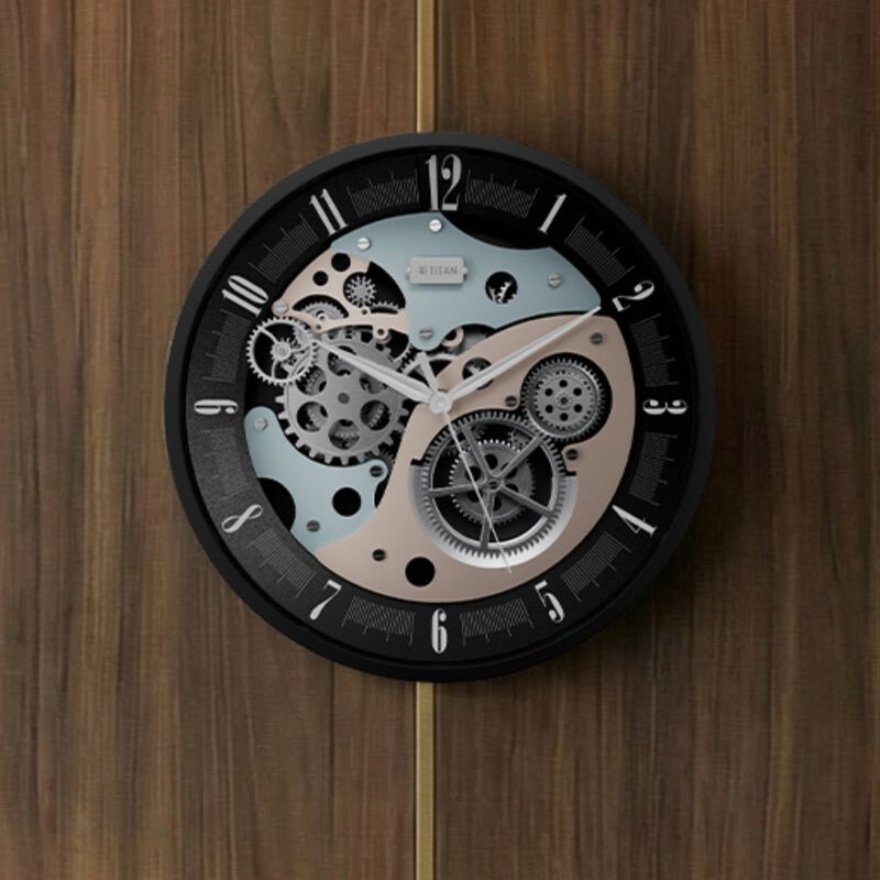Titan Gear Wall Clock for Modern Homes With Silent Sweep Technology - 46 cm * 46 cm (Large)