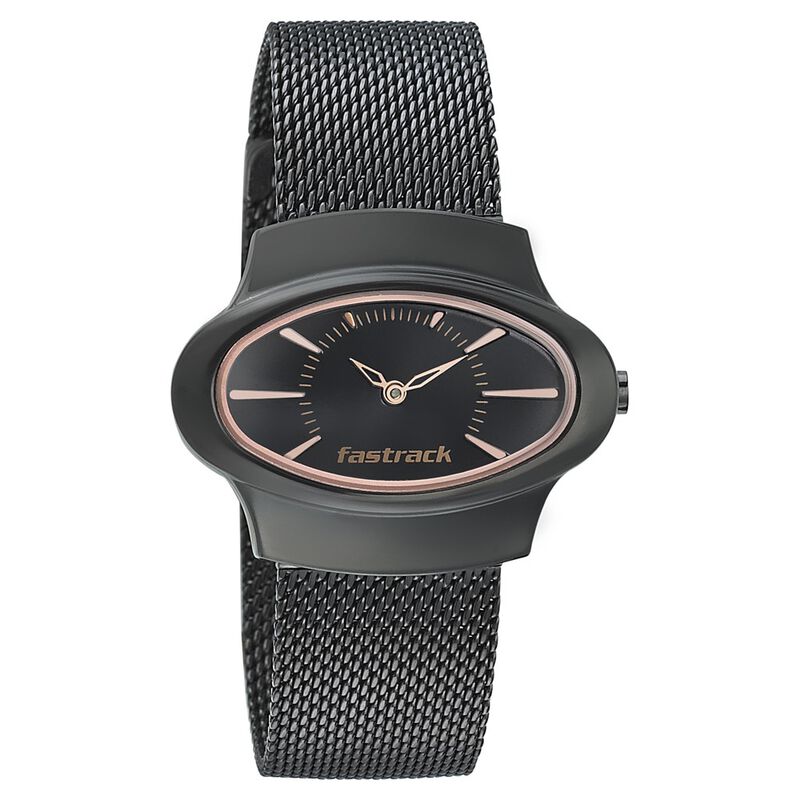 Fastrack Hitlist Quartz Analog Black Dial Stainless Steel Strap Watch for Girls - image number 0