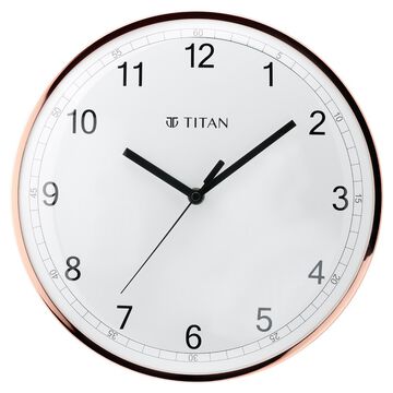 Titan Metallic Luxurious 30.4 cm Wall Clock with Crystal-Clear Domed Glass