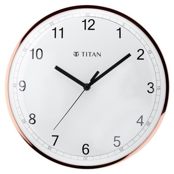 Titan Metallic Luxurious 30.4 cm Wall Clock with Crystal-Clear Domed Glass - image number 1