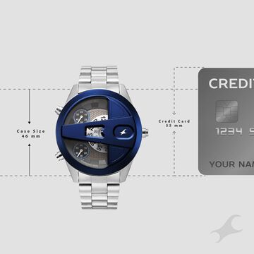 Fastrack Overdrive Chronograph Micromotor White Dial Silver Stainless Steel Strap Watch For Guys