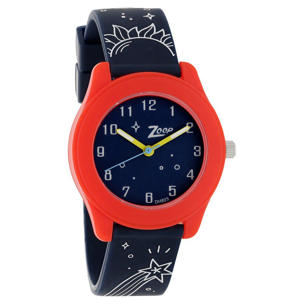 Buy Online Zoop By Titan Quartz Analog Blue Dial PU Strap Watch for Kids np16003pp07 Titan