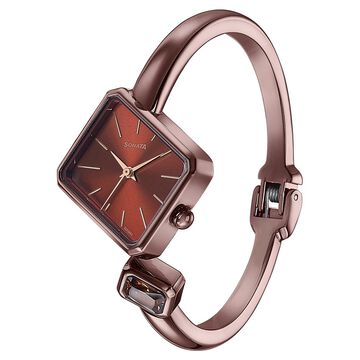 Sonata Wedding Edit Quartz Analog Brown Dial Metal Strap Watch For Women