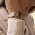 Titan Edge Metal Ladies Allure Quartz Analog Mother Of Pearl Round Dial Rose Gold Stainless Steel Strap Watch For Women - image number 2
