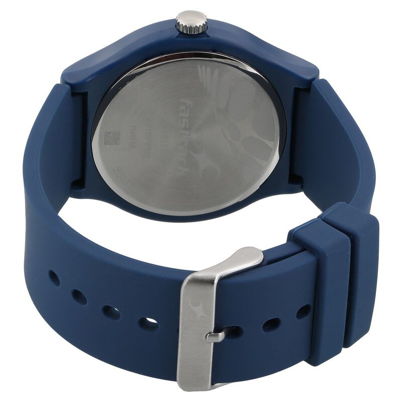 Fastrack Quartz Analog Blue Dial Silicone Strap Watch for Unisex - image number 3