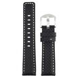 22 mm Black Genuine Leather Straps for Men - image number 0