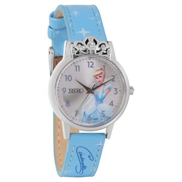 Zoop By Titan Disney Princess Quartz Analog Silver Dial Leather Strap Watch For Kids