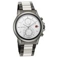 Titan Workwear Silver Dual Time Quartz Leather Strap watch for Men