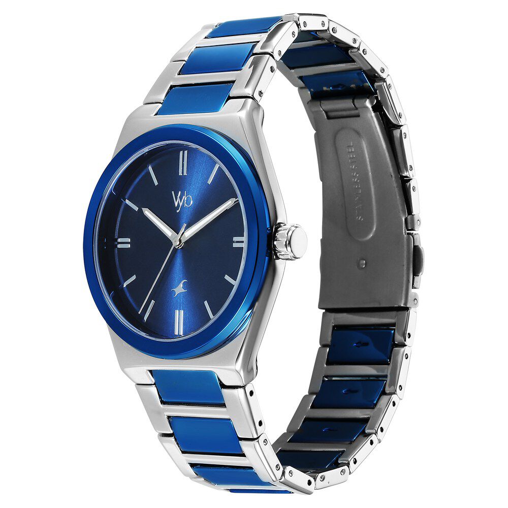 Buy Online Fastrack Vyb Nimbus Quartz Analog Blue Dial Two Toned