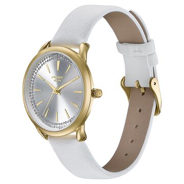 Sonata Poze Quartz Analog Silver Dial Leather Strap Watch For Women