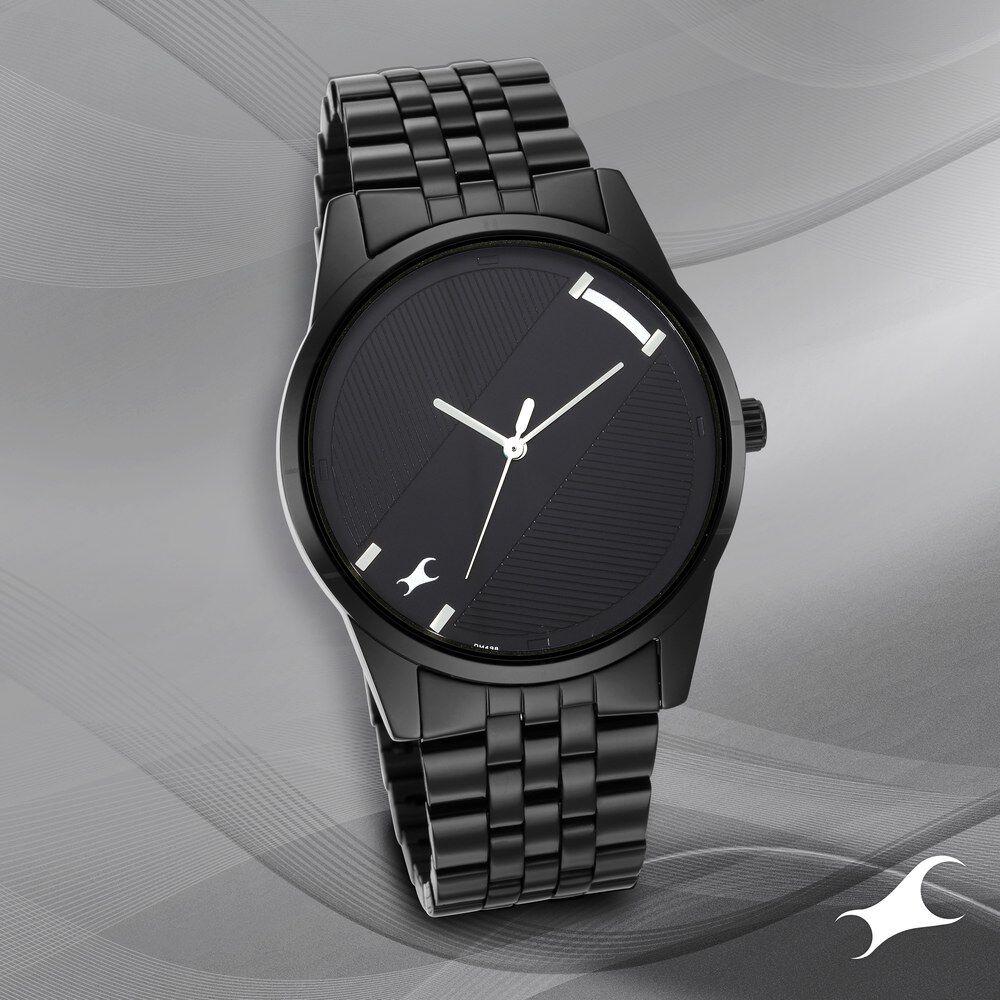 Black metal online strap watches online
