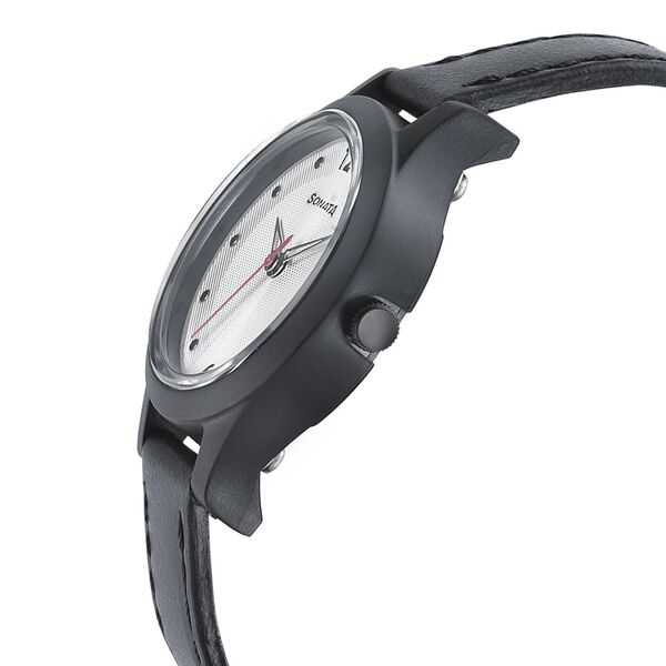 Sonata Essentials Silver Dial Women Watch With Leather Strap - image number 2