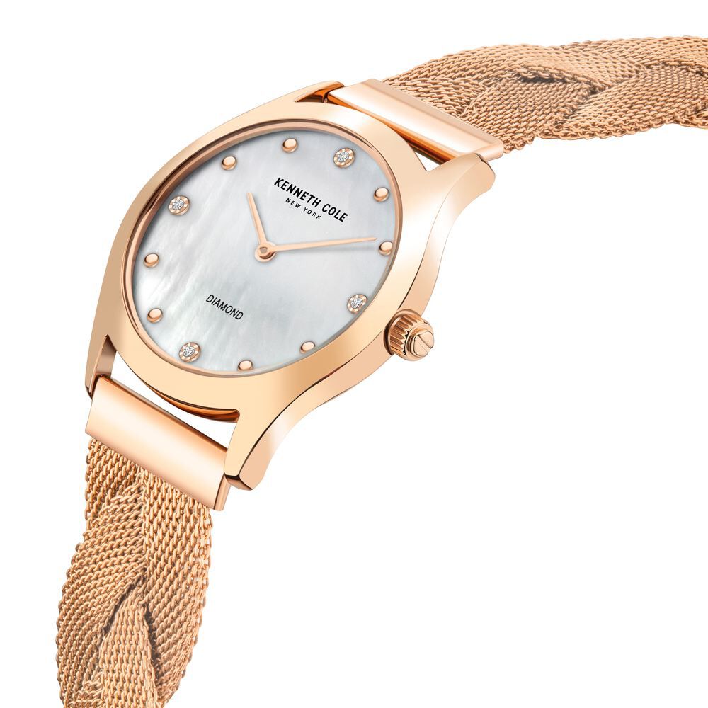 Kenneth Cole Quartz Analog Mother Of Pearl Dial Stainless Steel Strap Watch for Women