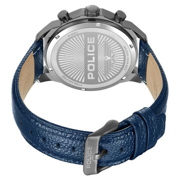 Police Quartz Multifunction Blue Dial Blue Leather Strap Watch for Men