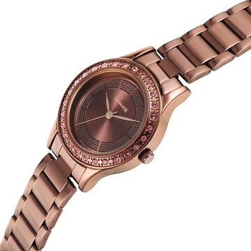 Sonata Quartz Analog Brown Stainless Steel Strap for Women