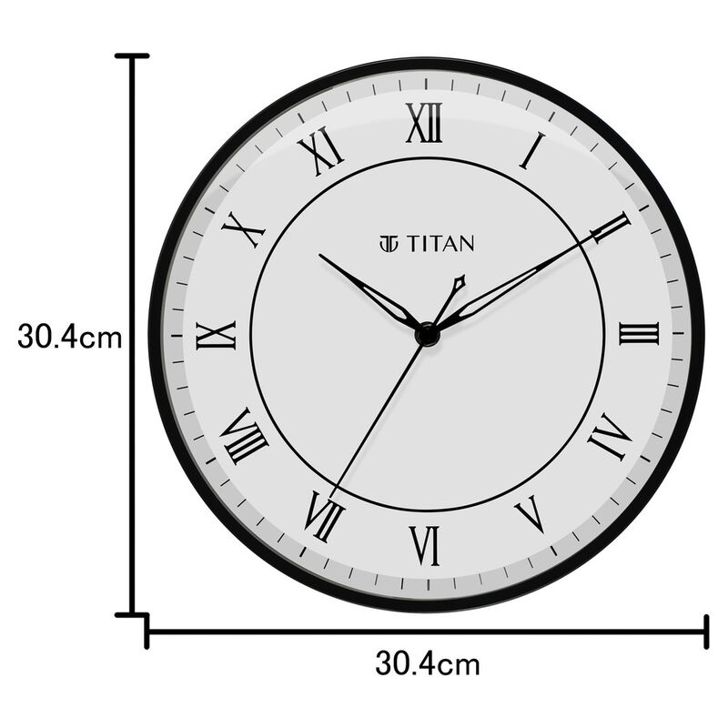 Buy Online Titan Metallic Wall Clock White Dial Silent Sweep Technology