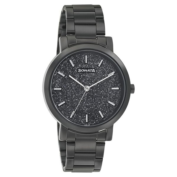 Sonata Onyx Black Dial Women Watch With Stainless Steel Strap - image number 0