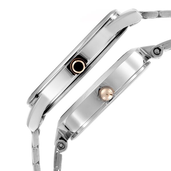Titan Bandhan Quartz Analog Silver Dial Two Toned Stainless Steel Strap Watch For Couple - image number 3
