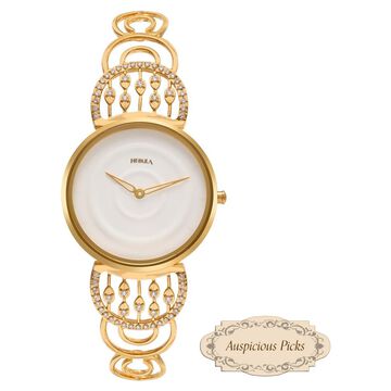 Titan Nebula Varsha 18k Gold Analog Diamond Studded Bracelet Watch for Women