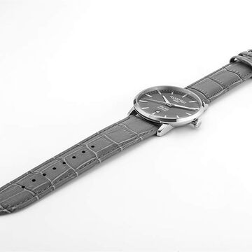 Roamer Valais Gents Interchangable Box Set Quartz Analog with Date Grey Dial Grey Leather Strap Watch For Men